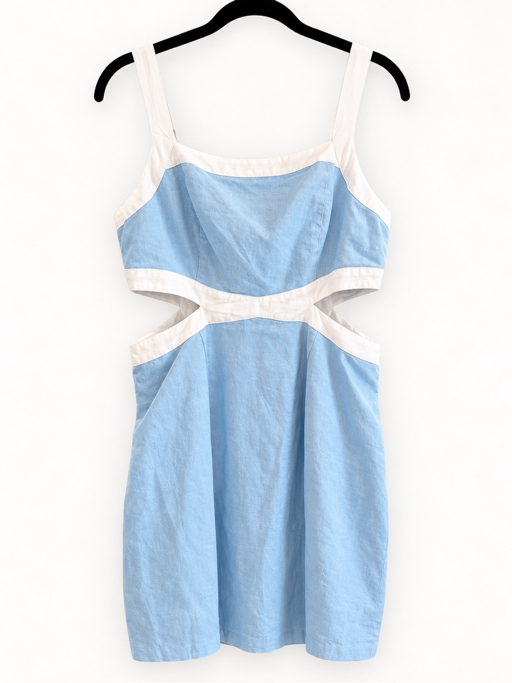 MINKPINK Sky Blue and White Cutout Mini Dress